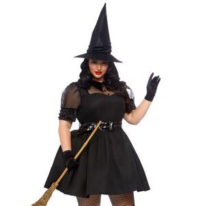 Plus Size Bewitching Witch Costume - 3-Piece Vintage-Inspired Halloween Set
